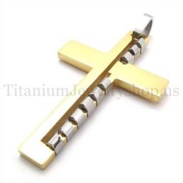 Golden Fashion Bump Titan Kreuz Anhänger