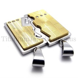 Goldener Zweilagiger Ineinandergreifender Titan-Anhänger Für Liebhaber