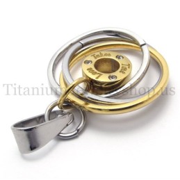 Gold-Multiring Mit Titan-Anhänger „Take Time Love“
