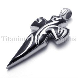 Männer Schwert Pure Black Titanium Anhänger