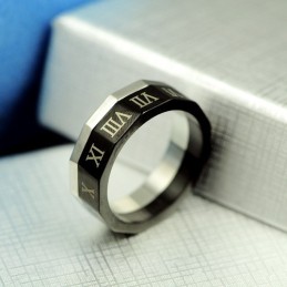 Feiner Herrenring Aus Titan Mit Römischen Ziffern
