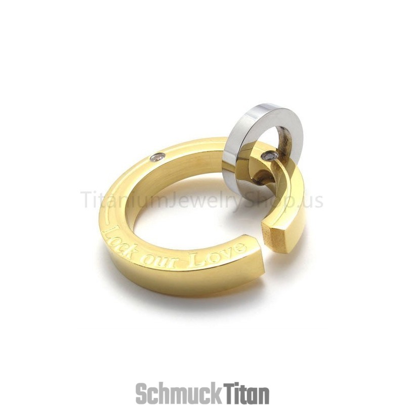 Neuer Bruchring Goldener Titananhänger