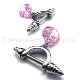 Cold Weapon Titan-Ohrringe Mit Rosa Diamanten