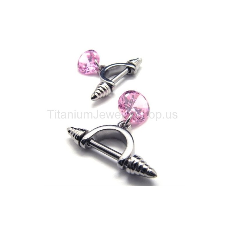 Cold Weapon Titan-Ohrringe Mit Rosa Diamanten Cold Weapon Titan-Ohrringe Mit Rosa Diamanten