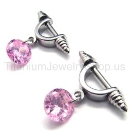 Cold Weapon Titan-Ohrringe Mit Rosa Diamanten