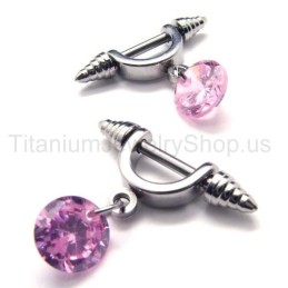 Cold Weapon Titan-Ohrringe Mit Rosa Diamanten
