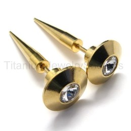 Goldene Hobnail-Ohrringe Aus Titan