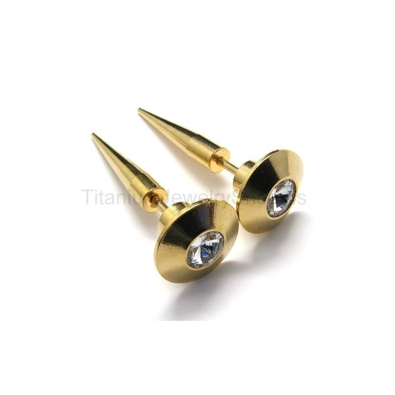 Goldene Hobnail-Ohrringe Aus Titan Goldene Hobnail-Ohrringe Aus Titan