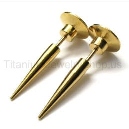 Goldene Hobnail-Ohrringe Aus Titan