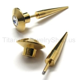 Goldene Hobnail-Ohrringe Aus Titan