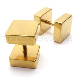 Gold Titan Boxen Barbell Ohrringe