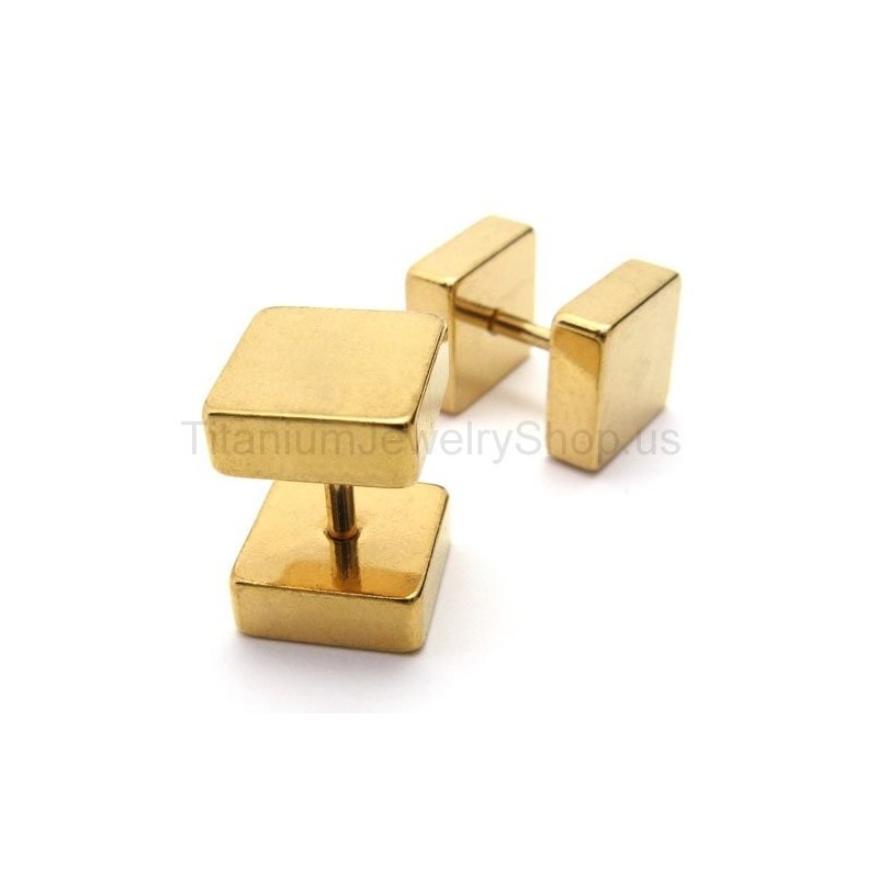 Gold Titan Boxen Barbell Ohrringe Gold Titan Boxen Barbell Ohrringe