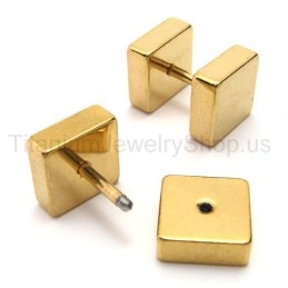 Gold Titan Boxen Barbell Ohrringe