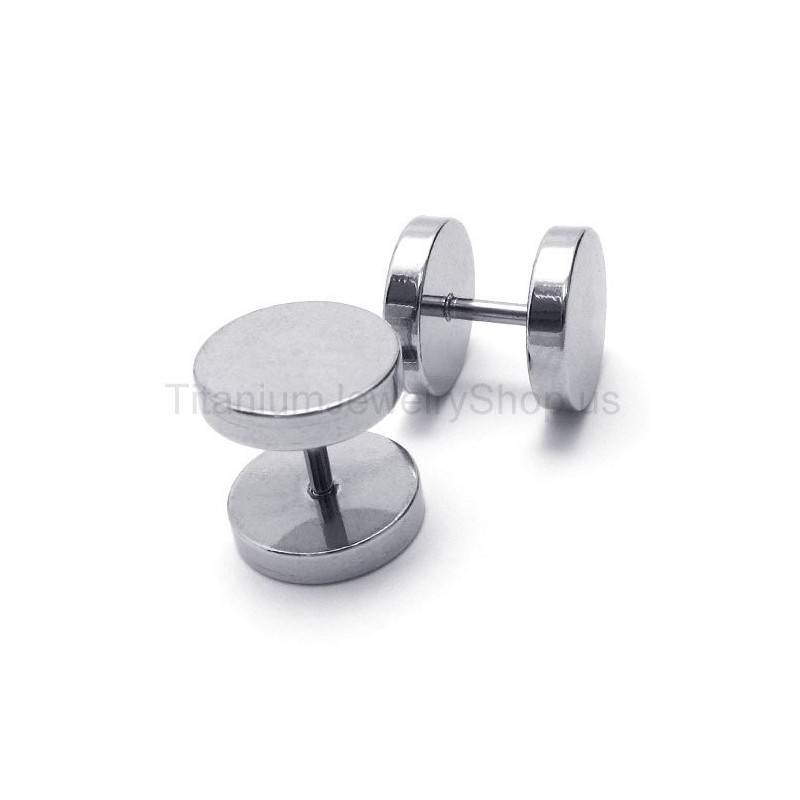 Barbell-Ohrringe Aus Silber Und Titan Barbell-Ohrringe Aus Silber Und Titan