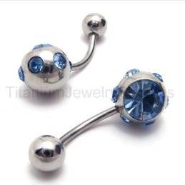 Schmale Ohrringe Aus Titan Mit Blauen Diamanten In Silber