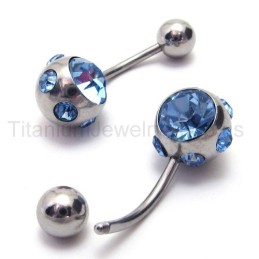 Schmale Ohrringe Aus Titan Mit Blauen Diamanten In Silber