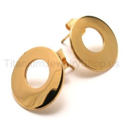 Titan-Ohrringe Mit Goldener Schleife