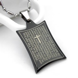 Reines Titan Anhänger Halskette Schrift Gebet Kreuz