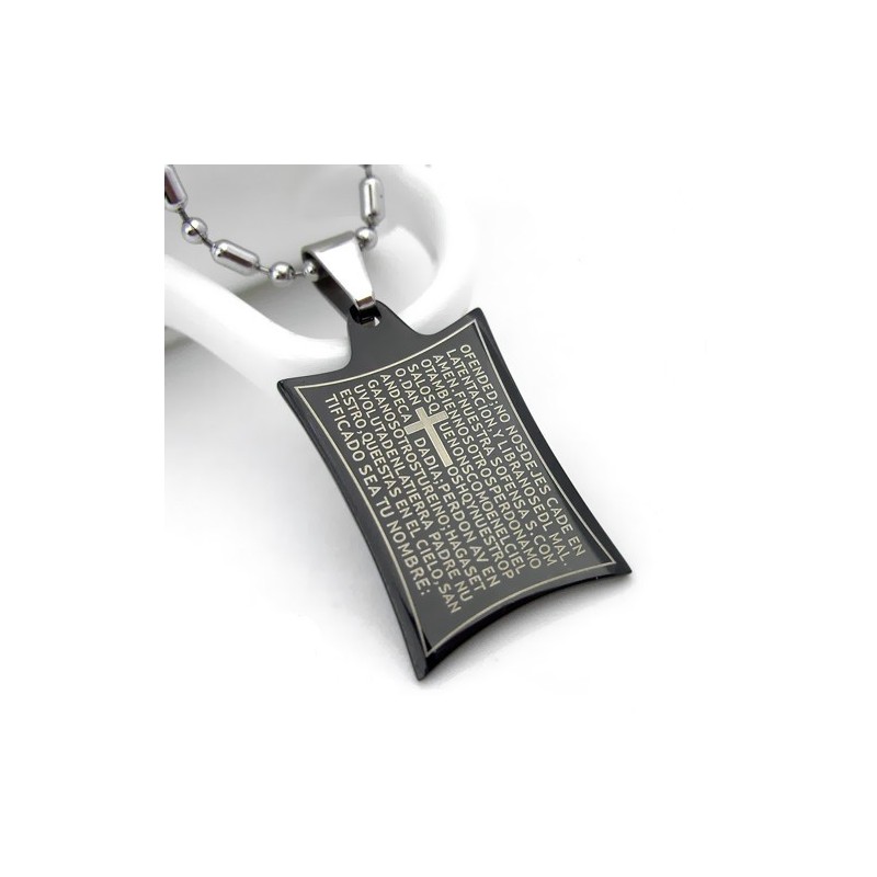 Reines Titan Anhänger Halskette Schrift Gebet Kreuz Reines Titan Anhänger Halskette Schrift Gebet Kreuz