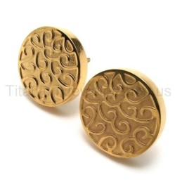 Gravierte Goldene Titanohrringe