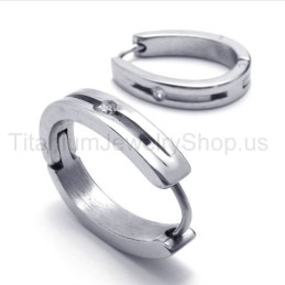 Elegante Ohrringe Aus Silber Mit Eingelegten Diamanten Aus Titan