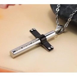 Reines Titan Anhänger Halskette Zylinder Kreuz