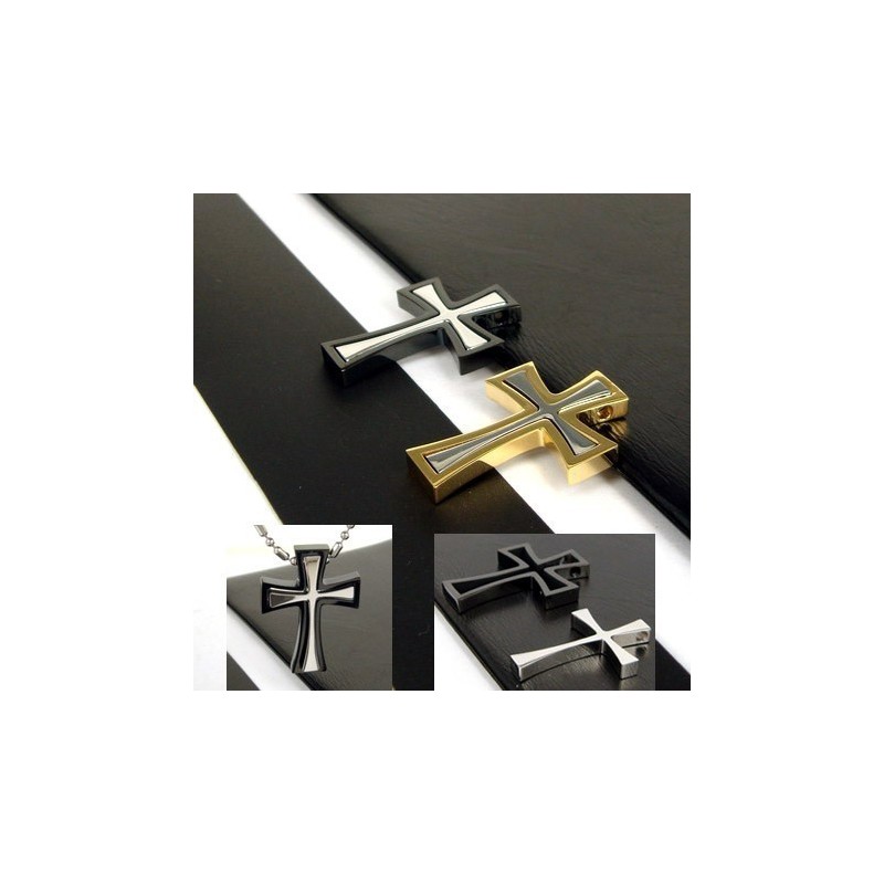 Herren Titan Stahl 2 Teile Kreuz Anhänger-1 Stück Herren Titan Stahl 2 Teile Kreuz Anhänger-1 Stück