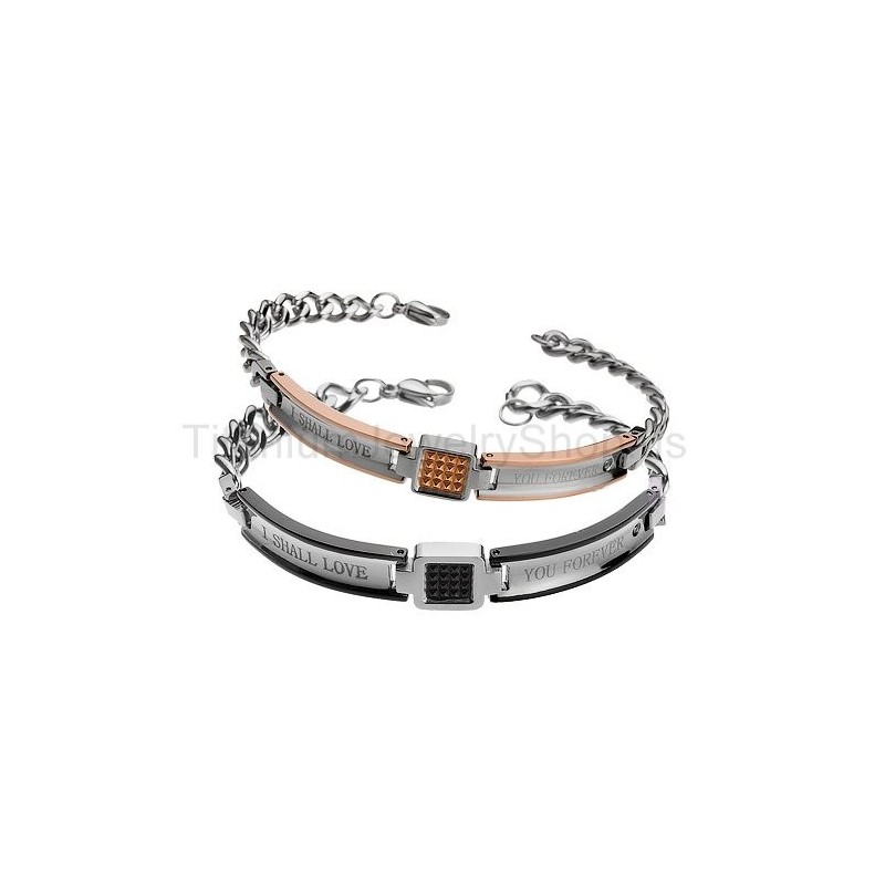 Ich Werde Dich Für Immer Lieben Titan-Liebhaberarmbänder Ich Werde Dich Für Immer Lieben Titan-Liebhaberarmbänder