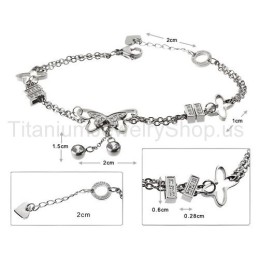 Titanarmband Mit Fliegendem Schmetterling