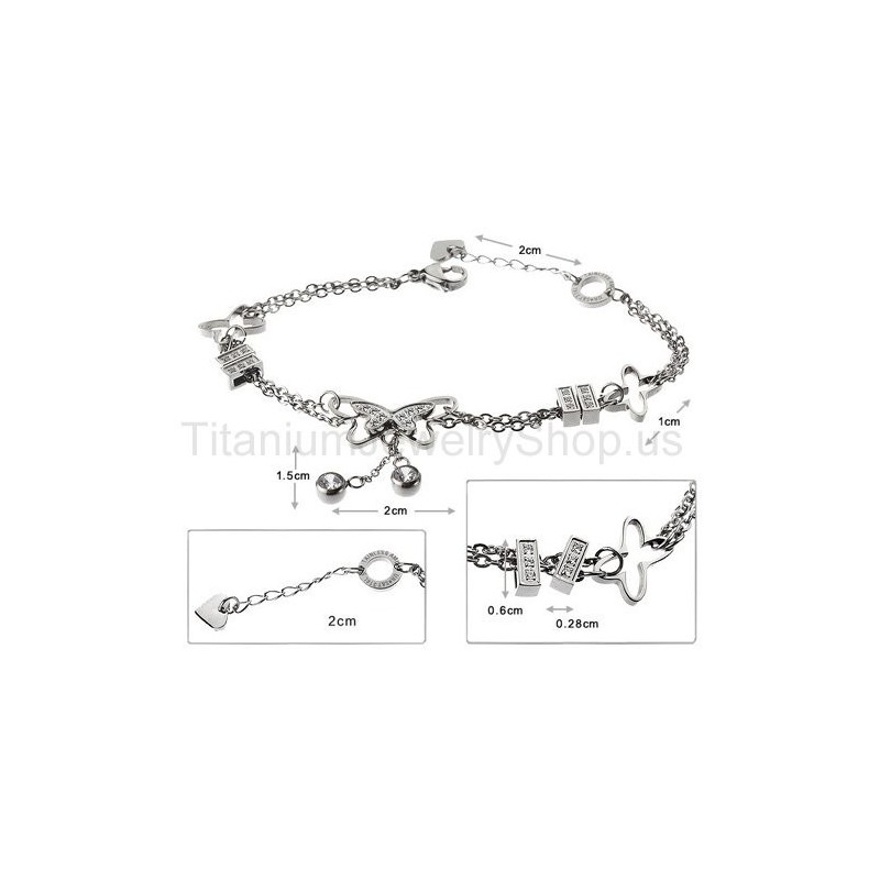 Titanarmband Mit Fliegendem Schmetterling Titanarmband Mit Fliegendem Schmetterling
