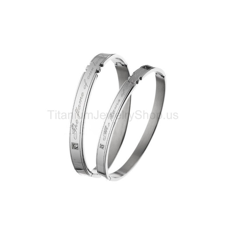 Die Flamme Unserer Liebe Titan-Liebhaberarmbänder Die Flamme Unserer Liebe Titan-Liebhaberarmbänder
