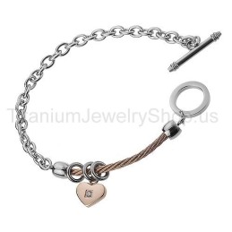 Sweetheart-Kabel-Titanarmband