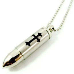 Halskette Mit Anhänger Aus Titanstahl Für Herren, Massives Kreuz, Kugel, Geschenk (Inklusive Kette)