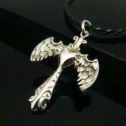 Cool Man Angle Wing Cross Halskette Mit Anhänger Aus Reinem Titan, Geschenk
