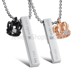 Anhänger Aus Titan Mit Königskrone In Roségold Und Schwarz Und Kostenlosen Chians C604
