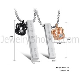 Anhänger Aus Titan Mit Königskrone In Roségold Und Schwarz Und Kostenlosen Chians C604