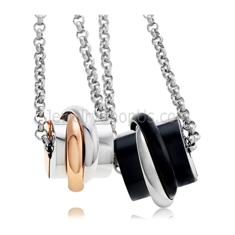 Titan Roségold Und Schwarz Liebhaber Anhänger Mit Kostenlosen Chians C622 Titan Roségold Und Schwarz Liebhaber Anhänger Mit Kostenlosen Chians C622