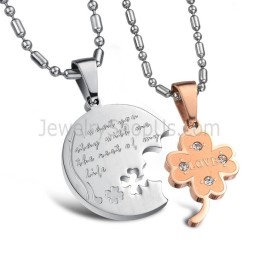 Anhänger „Blumenliebhaber“ Aus Titansilber Und Roségold Mit Strasssteinen Und Kostenlosen Ketten C599