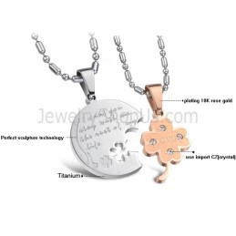 Anhänger „Blumenliebhaber“ Aus Titansilber Und Roségold Mit Strasssteinen Und Kostenlosen Ketten C599
