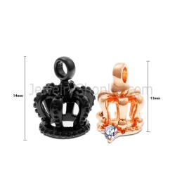 Titan Roségold Und Schwarze Königskronen "Keep Me In Your Heart" Liebhaber-Anhänger Mit Strasssteinen Und Kostenlosen Ketten C60