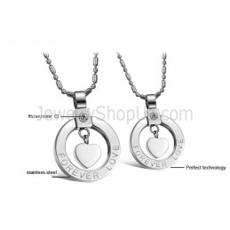 Titan Silber Sweetheart "Forever Love" Liebhaber Anhänger Mit Strass Und Kostenlosen Ketten C415