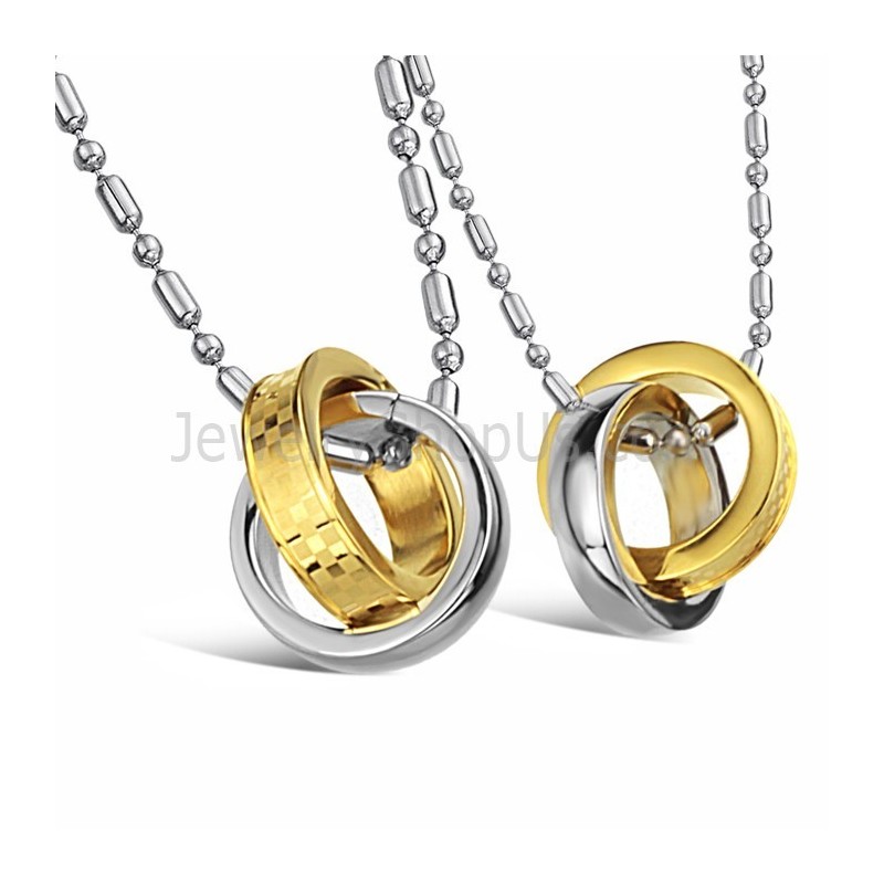 Titan Gold Und Silber Ringe Liebhaber Anhänger Mit Kostenlosen Ketten C643 Titan Gold Und Silber Ringe Liebhaber Anhänger Mit Kostenlosen Ketten C643