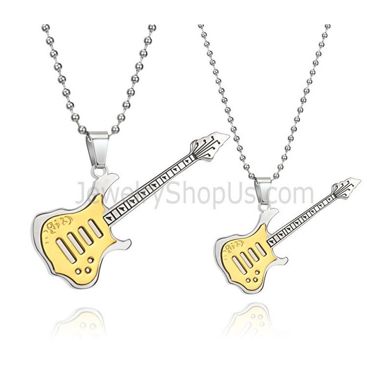 Titan-Gold-Anhänger Für Gitarrenliebhaber Mit Kostenlosen Ketten C343 Titan-Gold-Anhänger Für Gitarrenliebhaber Mit Kostenlosen Ketten C343