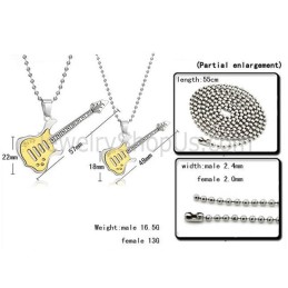 Titan-Gold-Anhänger Für Gitarrenliebhaber Mit Kostenlosen Ketten C343