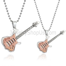 Titan Roségold Gitarrenliebhaber Anhänger Mit Kostenlosen Ketten C343