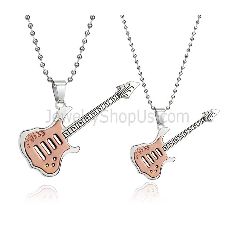 Titan Roségold Gitarrenliebhaber Anhänger Mit Kostenlosen Ketten C343 Titan Roségold Gitarrenliebhaber Anhänger Mit Kostenlosen Ketten C343