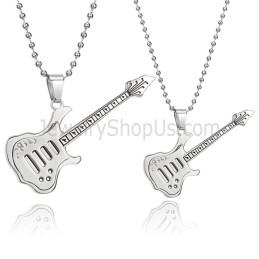 Titan Silber Gitarre Liebhaber Anhänger Mit Kostenlosen Ketten C343