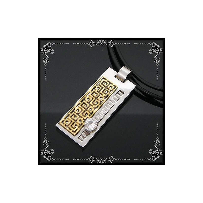 Edle Glyphe Edelstein-Halskette Aus Reinem Titan Mit Anhänger Und Freier Kette Edle Glyphe Edelstein-Halskette Aus Reinem Titan Mit Anhänger Und Freier Kette