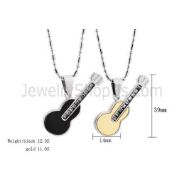 Titan-Anhänger In Roségold Und Schwarz Für Gitarrenliebhaber Mit Strasssteinen Und Kostenlosen Ketten 188