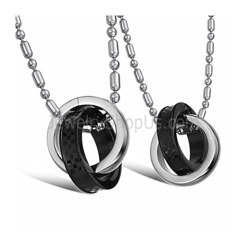 Titan Schwarz Und Silber Ringe Liebhaber Anhänger Mit Kostenlosen Ketten C643 Titan Schwarz Und Silber Ringe Liebhaber Anhänger Mit Kostenlosen Ketten C643
